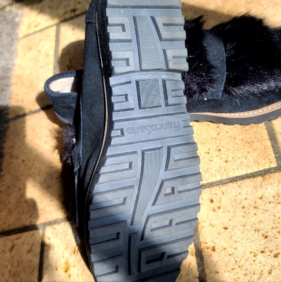 Leather Franco Sarto faux fur loafer sz 8M - Picture 4 of 9